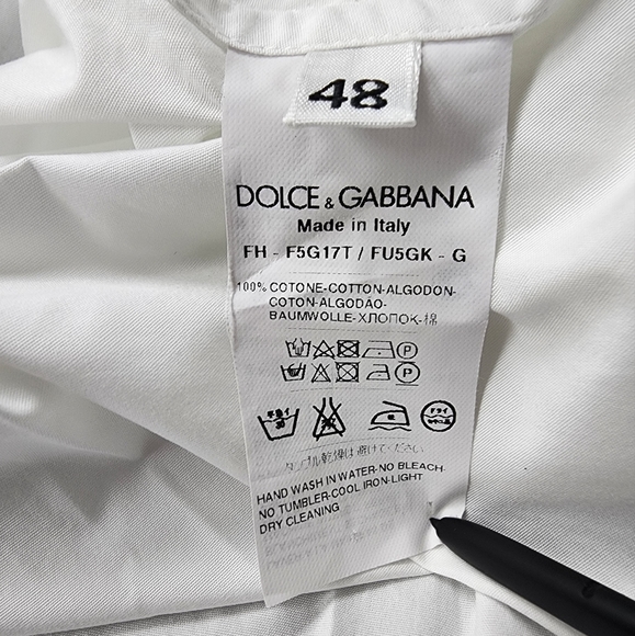 Dolce & Gabbana White Cotton Collared Long Sleeves Shirt Top - Picture 7 of 10